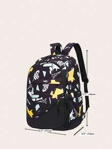 3pcs/Set Kids Fashionable Printed School Backpack Set - Multicolor - View 8