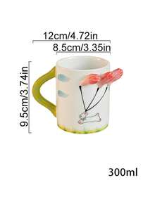 1 chiếc cốc cà phê bằng gốm vẽ tay hình hoa tulip và thỏ, thích hợp dùng cho trà chiều. - Nhiều màu - Xem 6