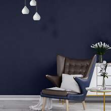 1卷深蓝色自粘PVC墙纸 - 可移除哑光贴纸，适用于厨房、卧室、客厅台面和家具翻新，家居装饰贴纸，让您的家焕然一新 - 寶藍色 - 查看 2