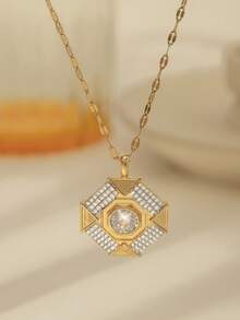 Mặt dây chuyền hình biểu tượng Totem - Trang sức đính đá hình ngôi sao/tròn/bát giác, tô điểm thêm vẻ rực rỡ cho trang phục thường ngày/thường nhật độc đáo. - Vàng - Xem 7