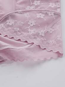 Women's High Waist Lace Sexy Tummy Control Lift Butt Seamless Thin Waist Shaping Shorts - Baby Pink - View 6