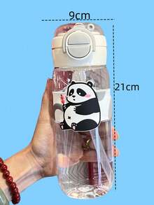 2026 Taza de plástico portátil a prueba de golpes, estilo coreano minimalista y linda taza de té resistente al calor para estudiantes, verano - transparente - Ver 2