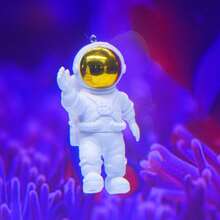 1个漂浮宇航员水族箱装饰品 - 可爱的太空人水族箱配件 - 适用于各种鱼缸和游泳池