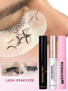 DIY Eyelash Extension Glue Remover, Gentle & Non-Irritating Eyelash Glue Remover Suitable For Cluster And Individual Lashes, For Home Use - Pink - View 3