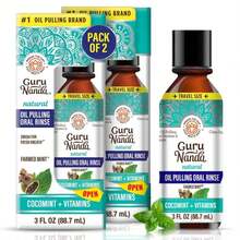 GuruNanda Coconut Oil Pulling Mouthwash | 7 Essential Oils | Vitamin Enriched | Alcohol-Free | Travel Size - ColorA - 查看 1