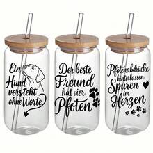 4pcs German Dogs Quote UV Transfer Stickers | Self-Adhesive Plastic Decals For Crafts, Mugs, Laptops & Water Bottles | High-Quality Prints, Durable, Festive Designs, Plaid Pattern By EYESWEB