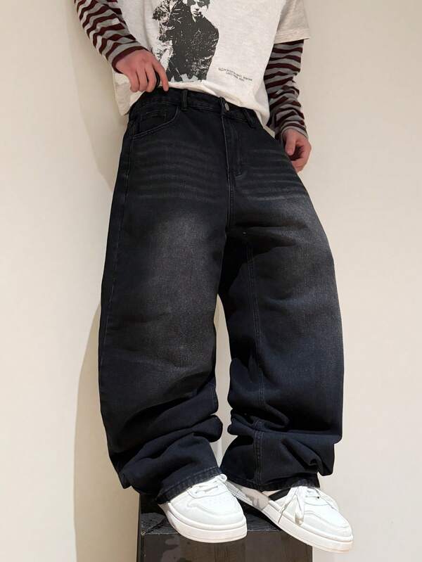 1pc Hearty Haven Casual Loose Fit American Street Style Men Denim Jacket