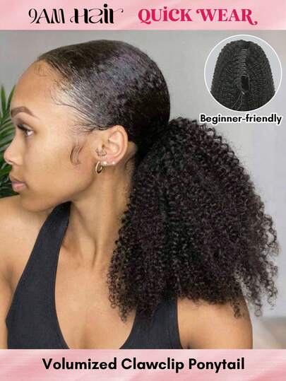 QUICK WEAR Curly Ponytail Human Hair Black Claw Clip Ponytail Clip On Ponytail Afro Kinky Curly Ponytail Hair Piece Claw Long Wavy Ponytail Extension Curly Pony Tail Clip In Hair Extensions VOLUMIZED Drawstring Ponytail Extension For Women Deep Curly Ponytail Extension Human Hair Hairpieces Pony Tail For Daily Use 9AM Hair Sport Vacation Travel Festival Prom Outdoor Cosplay Campus School Beach Wedding Camping Holiday Outfits Summer Outfits Vacay Vibes Charm Elegant Casual Y2k Fashion Styles Ss25 Keywords