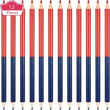 1 Set Of 12 Red And Blue Erasable Dual-Tip Pre-Sharpened Pencils, 2HB Hardness, For Coloring Tests On Maps. HB Graphite Dual-Tip Design, Suitable For Office Supplies, Engineering Marking, Writing, Art Drawing, Woodworking, And More. - 12 Pieces/box - View 8