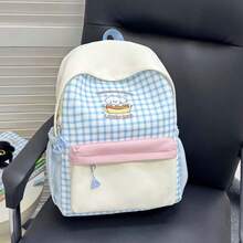 Cute Niche Plaid College Style High-End Sense Backpack, Versatile Large Capacity Fashion Sweet Backpack - Multicolor - View 6