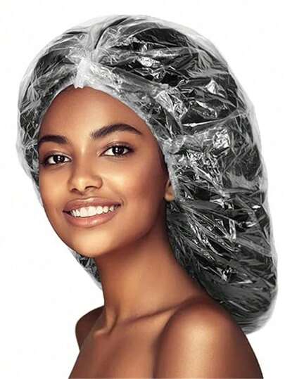 100/50 chiếc Mũ tắm cỡ lớn dành cho tóc dài và dày - Mũ tắm nhựa dùng một lần, co giãn đến 60cm, thiết kế dày dặn, chống thấm nước, thích hợp cho tắm, bơi lội, nhuộm tóc | Dây thun siêu co giãn, phụ kiện tóc trong suốt dùng khi đi du lịch và làm tóc cho phụ nữ, nam giới, người lớn | Không gây dị ứng, không chứa latex