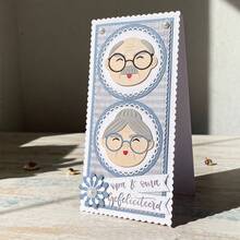 Creative Elderly Couple Metal Cutting Dies, DIY Scrapbooking Album And Embossing Stencil, Greeting Card Making Tool, Card Paper Cutting Crafts ,Gift Card Making Template Die Cuts. - Silver - View 1