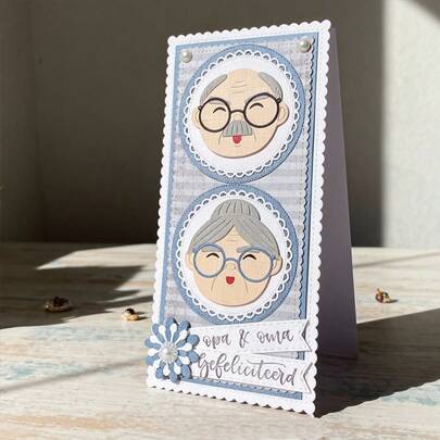 Creative Elderly Couple Metal Cutting Dies, DIY Scrapbooking Album And Embossing Stencil, Greeting Card Making Tool, Card Paper Cutting Crafts ,Gift Card Making Template Die Cuts.