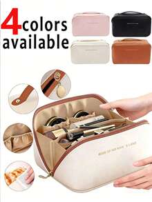 1个多功能旅行化妆包，大容量多层化妆包，PU皮革防水化妆包，女士旅行洗漱包，轻便洗漱化妆品收纳包，化妆品收纳袋，旅行和居家化妆品收纳包 - 彩色 - 查看 1