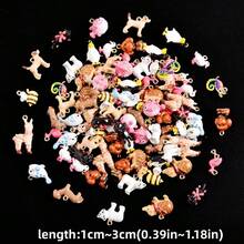 4件套可爱动物系列吊坠，彩色3D锌合金饰品，包括羊驼、蜜蜂、北极熊等，DIY首饰制作配件，可用于项链、手链、耳环等。 - M766-4pcs - 查看 3