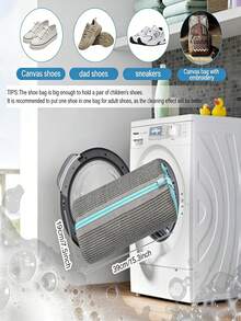 1pc Durable Shoe Wash Bag, Blue Zipper, Velvet Lining, Noise-Reducing Elastic Nylon Zipper, Suitable For All Washing Machines, Protects Athletic, Casual And Delicate Shoes - Multicolor - View 2