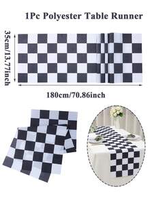 1pc Racing Theme Table Runner, 180*35cm/230*35cm Table Cloth, Racing Theme Table Decor, Suitable For Racing Themed Birthday Party, Wedding, Baby Shower, Gender Reveal Party, Holiday Party, Also Can Be Used As Table Decor, Racing Game Accessory - Multicolor - View 14