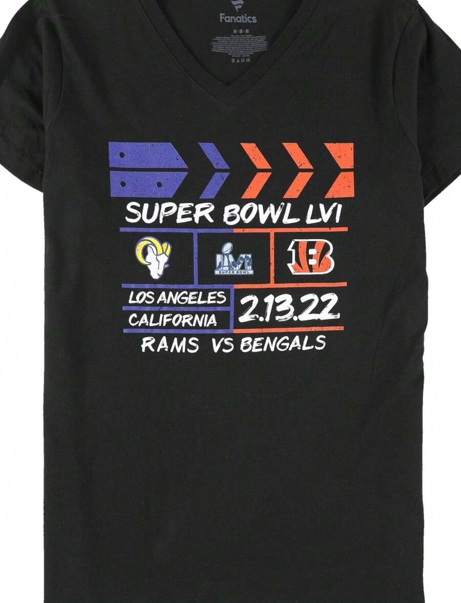 Womens Super Bowls LVI Graphic T-Shirt Black Medium - màu đen - Xem 1