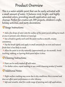 新博文专业纯色艺术颜料块 - 水性颜料,适用于节日绘画、万圣节绘画、DIY工艺品和创意艺术项目 - 均碼 - 查看 10