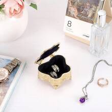 Butterfly Trinket Box Vintage Style Jewelry Storage Treasure Chest - Gold - View 2