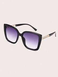 1副女士半金属猫眼大框复古镂空镜腿优雅简约日常百搭户外旅行街头风派对时尚眼镜 - 彩色 - 查看 7