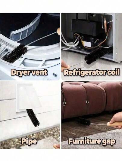 1 st. rengöringsborste för tvättmaskin och torktumlare med lång flexibel stång och spiralborst - samlar upp damm, tar bort tvättmedelsrester, förhindrar blockeringar, bibehåller utrustningens effektivitet, rengöringsverktyg för tvättmaskin, rengör luddfångaren, ergonomisk handtagsdesign, robust handtagsstruktur