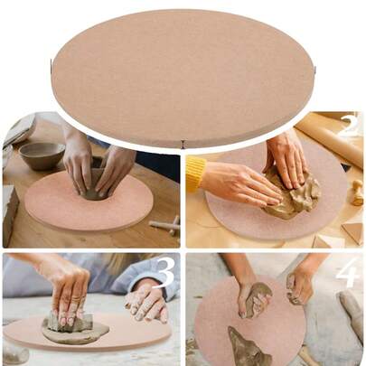 手工陶艺底板木板雕塑底板，用于粘土干燥，DIY粘土雕塑和陶艺工艺用品，适合艺术家和爱好者