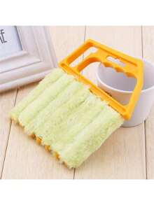 Limpiador suave, limpiador de persianas venecianas, limpiador de aire acondicionado, cepillo limpiador, limpiador de ventanas, herramientas de limpieza del hogar - Amarillo - Ver 1