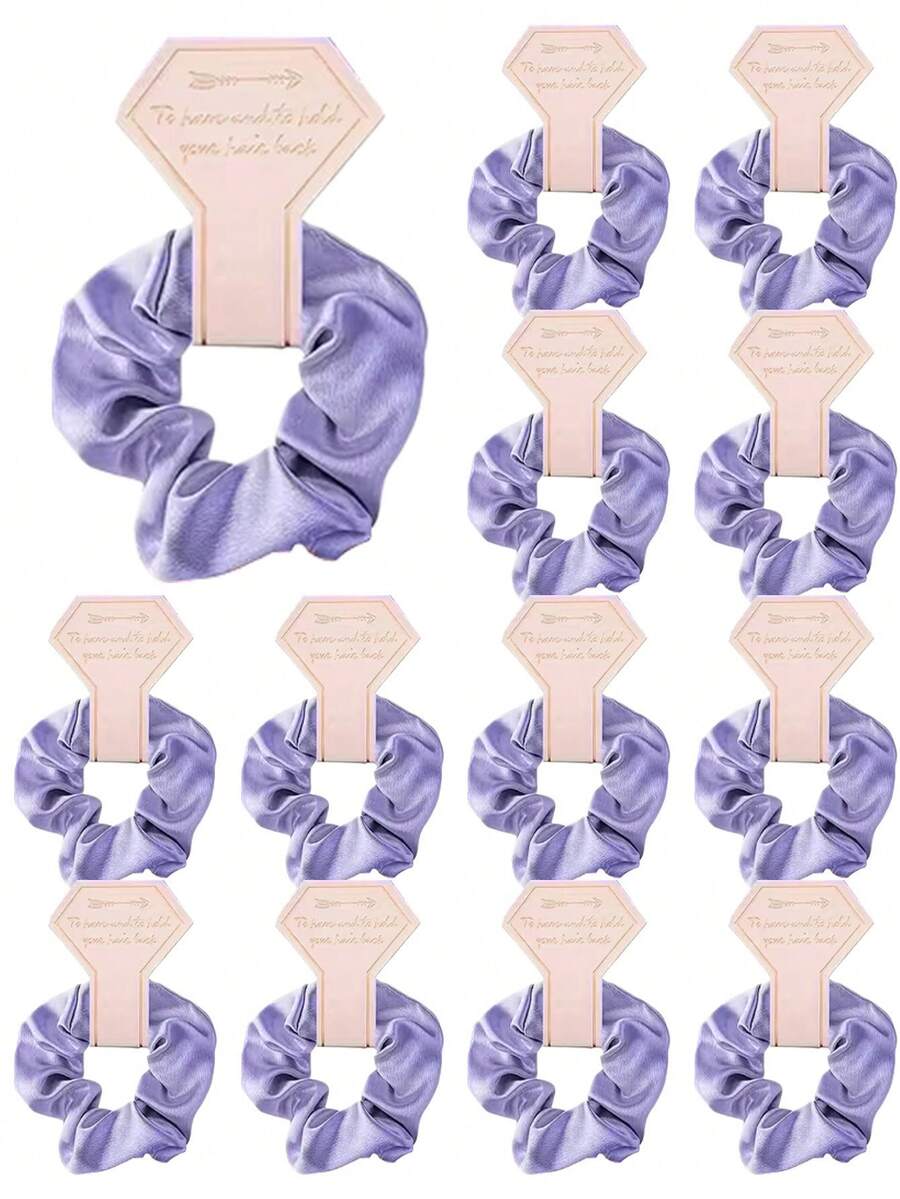 10pcs Bridesmaid Proposal Gift Silk Hair Ties Hair Accessories - Silk Scrunchies, For Bachelorette Party Favors, Wedding Hair Accessories ( Non-Damaging Design, Bulk Romantic Gift Box Fillers For Bride Squad, DIY Bridal Souvenirs), Bachelorette Party Favors Bridesmaid Wedding Party Supplies, Birthday Party, Graduation Season(Purple) - 淡紫色 - 查看 1