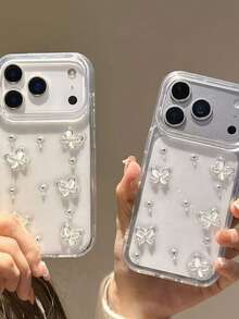 Compatible With IPhone 17 Pro Max Phone Case, New 17 3D Butterfly 17 Pro Elegant Design, 17 Pro Air Full Coverage Anti-Fall, Transparent Silicone Protective Case Compatible With IPhone 16, 15, 14, 13, 12, 11 - Clear - View 5