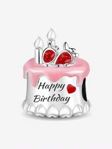 1件时尚粉色双面蝴蝶结山茶花香水瓶吊坠珠，适合女士手链、手镯DIY饰品制作及日常穿搭配饰，适合女孩佩戴