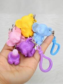 Mini Silicone Lip Brush, Cute Elephant Design, Small Size With Cap, Lip Gloss Brush For Blending, Portable & Convenient Makeup Brush Tool