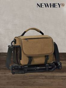 NEWHEY 适用于单反/微单相机的专业相机包，适用于佳能和尼康的小型相机包，带可定制隔层、三脚架固定器和防雨罩，摄影师旅行相机包 - 棕色 - 查看 10