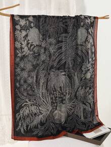 1件花卉印花时尚女士围巾披肩