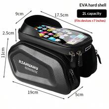 1PC Mountain Bike Road Bike Riding Double-Sided Bag Hard Shell Waterproof Large Capacity Storage Phone Touch Screen Bike Front Beam Bag - Multicolor - View 3