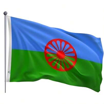 Bandeira Cigana Povo Rom Estampada Uma face 90x128cm