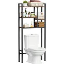 Over-The-Toilet Storage Rack, 3-Tier Bathroom Shelves Over Toilet, Above Toilet Storage, Behind Toilet Bathroom Organizer, Space Saver, Freestanding, Rustic Brown - Nâu mộc mạc + đen - Xem 10