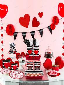 Conjunto de 10 peças de louça descartável para festa de casamento da noiva, incluindo pratos de papel de 18 cm e 23 cm e copos de papel de 270 ml, ideal para o Dia dos Namorados, aniversário de casamento, cerimônia de casamento, chá de panela e outras ocasiões. Perfeito para casamentos. - Multicolorido - Ver 7