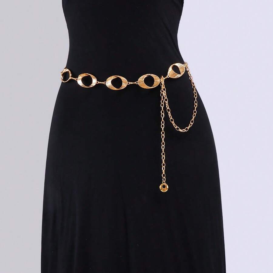 1件镂空圆环腰链，休闲百搭腰部配饰