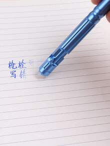 4pcs Creative Erasable Pen With Gun Trigger Design, Mechanical Pencil For Students, Bullet Sniper Ballpoint Pen With Blue Refill, School & Office Supplies, Back To School Essential - Multicolor - View 4