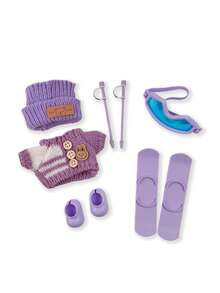 17cm Doll Outfit, Fashionable Ski Suit With Ski Gear, Ski Sweater And Hat, For Labubu, Holiday Costume, Holiday & Birthday Gift (Doll Not Included) - Multicolor - View 2