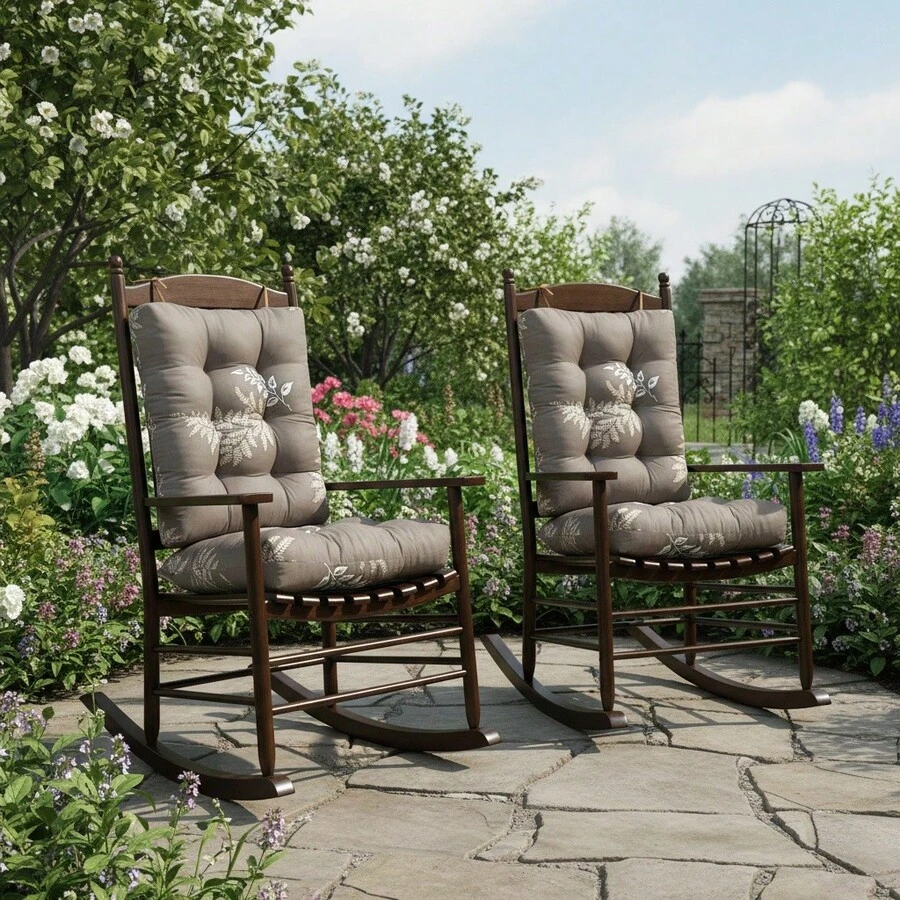 Outdoor Indoor Waterproof Seat Chair Outdoor & Indoor Waterproof Seat Chair Cushions With Ties Chair Back Cushion Recliner Seat Mat Outdoor Dining Chair Cushion For Patio Cushion Furniture - 葉夢 - 查看 1