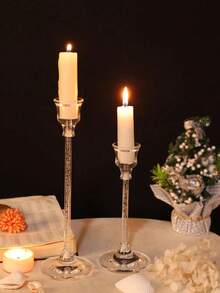 1个/3个/12个装欧式亚克力烛台，餐桌烛杯，婚礼装饰，烛光晚餐，时尚亚克力蜡烛配件，家居装饰，圣诞装饰，房间装饰，圣诞礼物