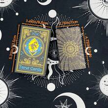 经典星空金色轮盘PET塔罗牌礼盒套装 - 78张黑金塔罗牌，适合初学者，多模式原创塔罗牌 - 塔罗牌指南，塔罗牌含义详解（适合初学者和专家），尺寸：4.7英寸*2.8英寸（12厘米*7厘米），命运，占卜，神谕卡，圣诞节，万圣节，感恩节，礼物，算命，未来，预言，塔罗牌礼品 - 彩色 - 查看 3