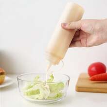 1pc Squeeze Sauce Bottle! Leak-Proof Design + Clear Measurement Scale, With Lid Seasoning Bottle, Suitable For Grilling, Salad And Baking - Multicolor - View 5