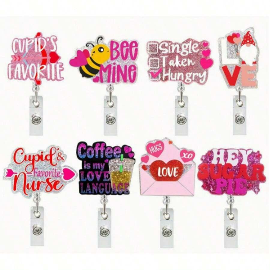 1 cuộn dây đeo thẻ rút gọn - Chủ đề y tế, quà tặng cho y tá và dược sĩ, có biểu tượng trái tim và ong, kẹp sáng bóng dễ thương, phù hợp cho nhân viên bệnh viện, sinh viên, nhân viên y tế, quà tặng cặp đôi ngày Valentine. - Nhiều màu - Xem 1