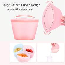 1个硅胶食品保鲜袋，可重复使用密封袋，适用于冰箱、水果蔬菜、冷冻保鲜容器、食品密封袋，适合密封食品储存、户外食用包装和厨房备餐。 - 彩色 - 查看 6