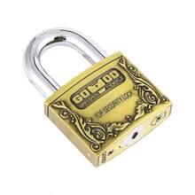 家用防盗挂锁，户外防水，防锈，适用于仓库、大门、宿舍橱柜 - 黃色 - 查看 6