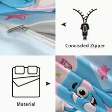 3pcs Bedding Set (1 Duvet Cover + 2 Pillowcases, No Filler) With Cute Colorful Number 6 & 7 Themed Patterns, Suitable For Daily Use, Holidays, Gifts For Loved Ones, Friends And Family. Soft, Warm, Skin-Friendly Duvet Cover In Various Sizes, Including Extra Large, Cozy And Chic, Suitable For Girls, Boys And Teenagers Bedrooms, Guest Rooms. - 6532+SJT+C - View 9