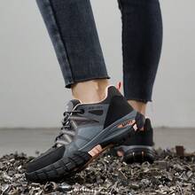 女士安全鞋，徒步系列，防挤压，防刺穿，10KV绝缘，复合鞋头，黑色和粉色，时尚，美观，透气，功能性工作鞋（鞋码为中国尺码，请注意国际换算！鞋子偏大，请选择小一码）（迷彩鞋底颜色为正常现象） - 粉色 - 查看 6